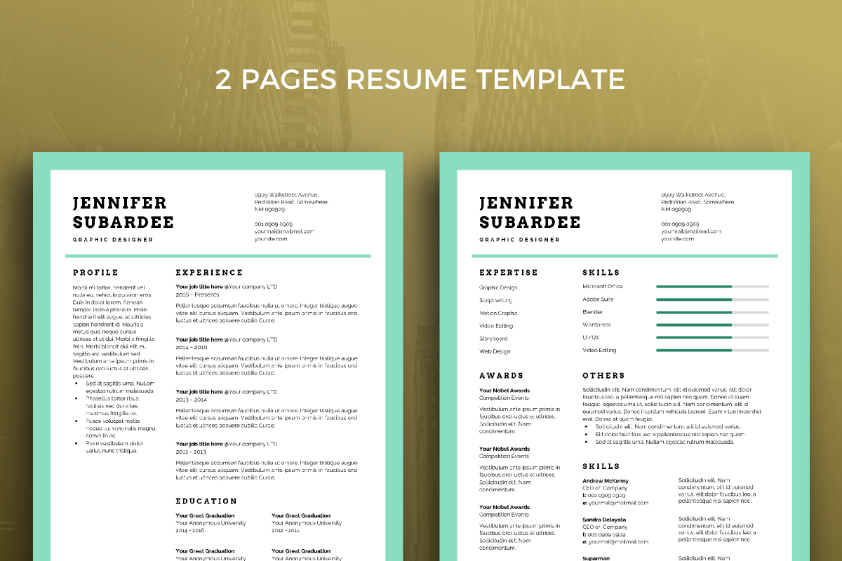 Resume Template 25, a Resume Template by graphicalcium (Photo 2 of 3)