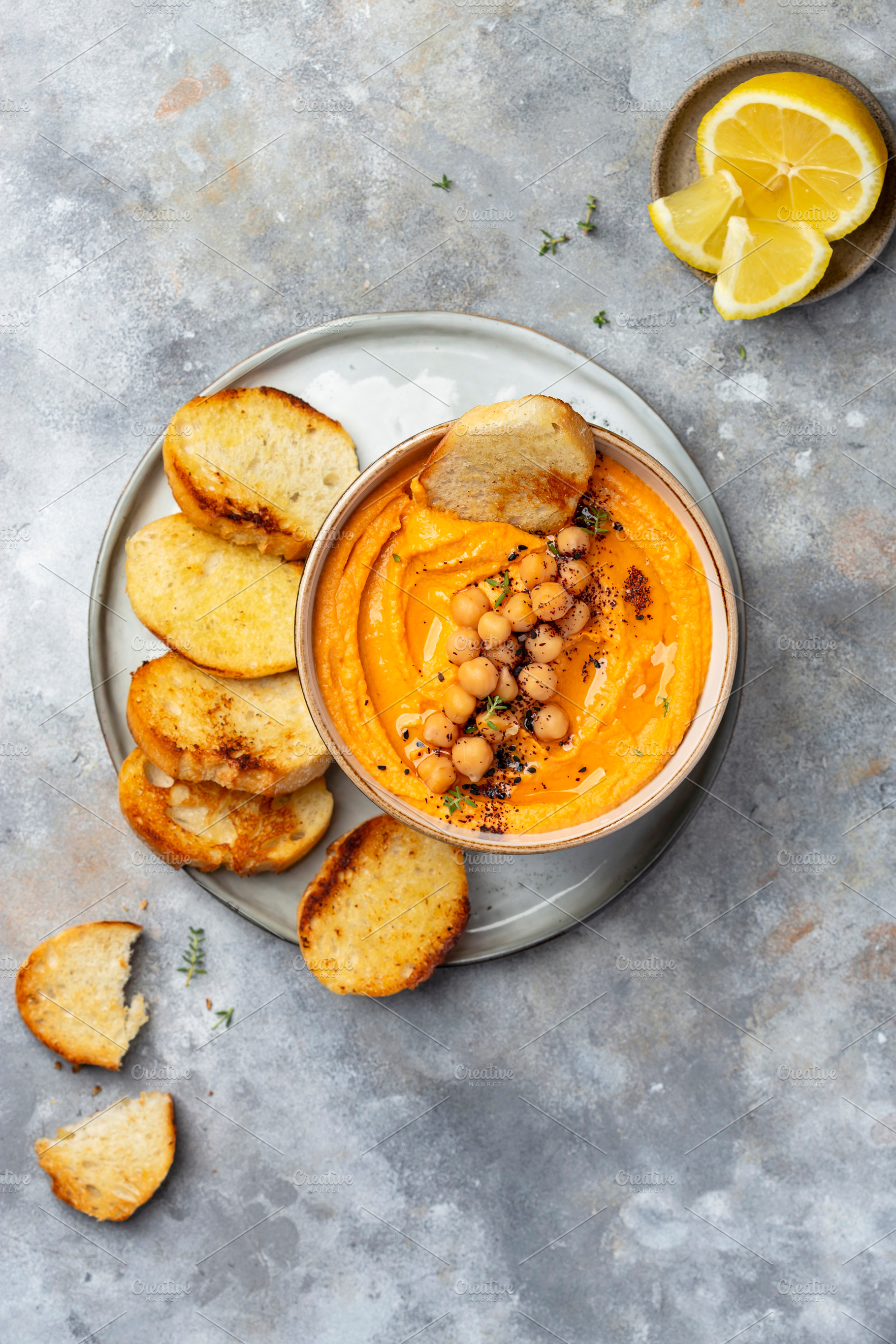 Healthy Homemade chickpea Hummus, a Food & Drink Photo by Marina_Pronina