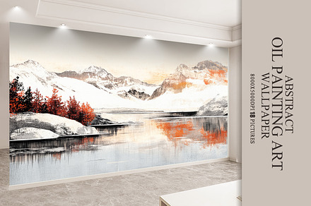 Abstract oil painting art wallpaper