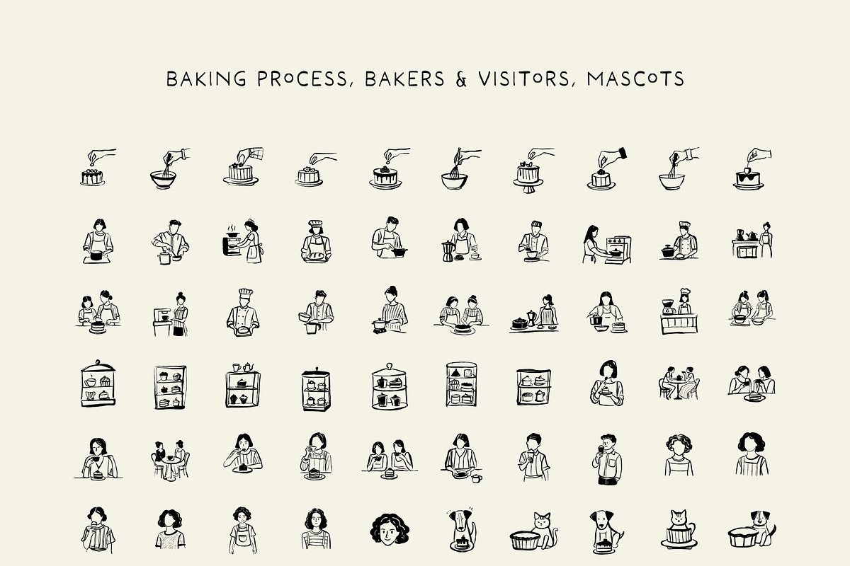 BAKERY line art illustrations, a Food Illustration by Crocus Paperi (Photo 4 of 7)