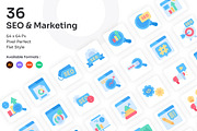SEO & Marketing Icons Set - Flat, an Icon by Kmg Design (Thumbnail 1 of 3)