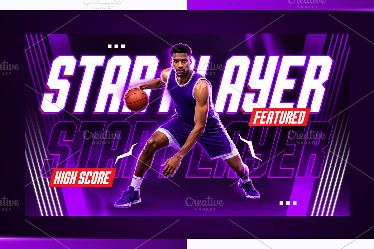 Basketball YouTube Thumbnail Pack, a Social Media Template by OnurDemircan (Photo 3 of 6)