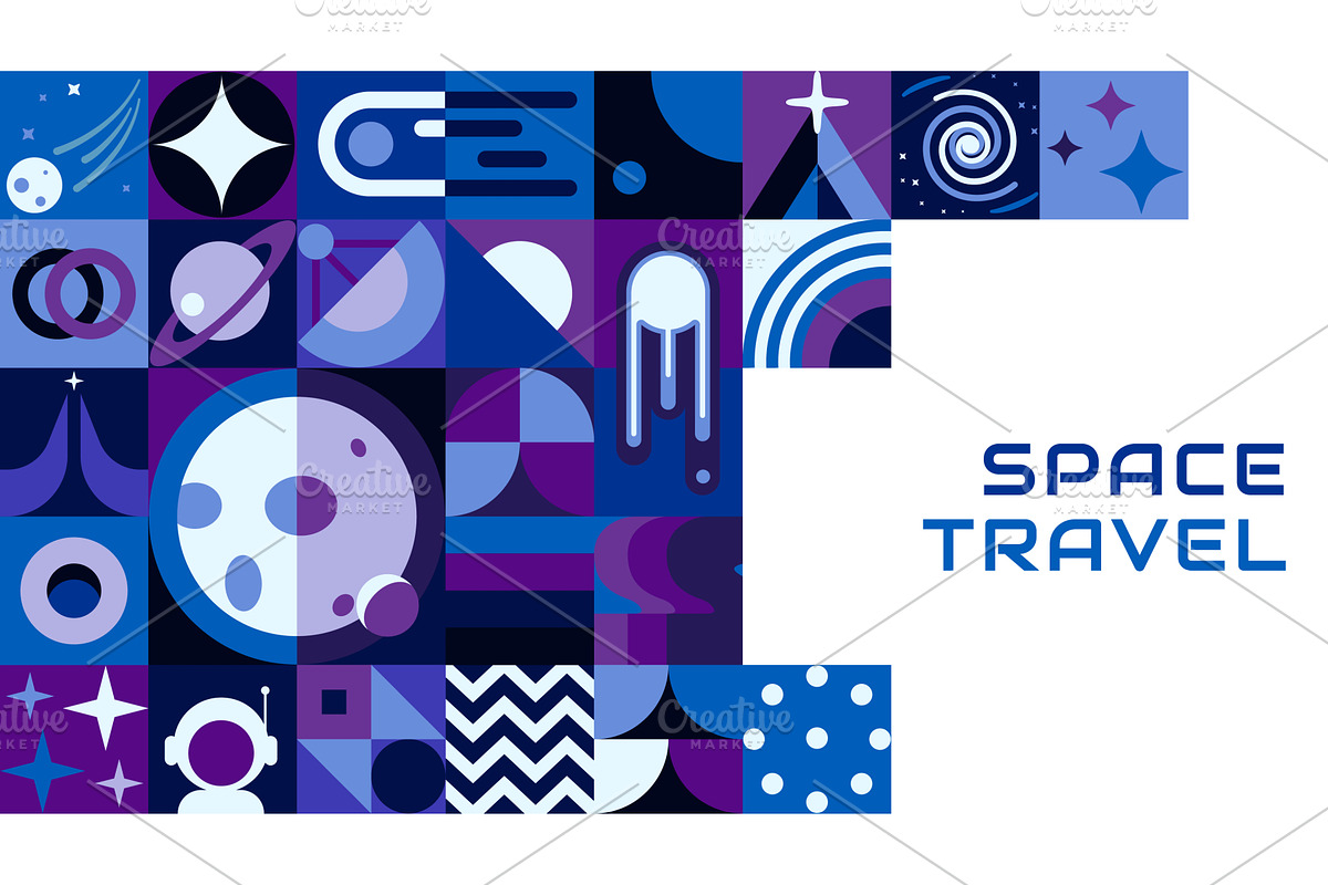 Modern poster with galaxy space, a Transportation Illustration by Vector Tradition