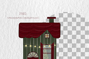 Christmas Houses Village Clipart, a Decorative Illustration by Oleksandra Illustrates (Thumbnail 5 of 14)