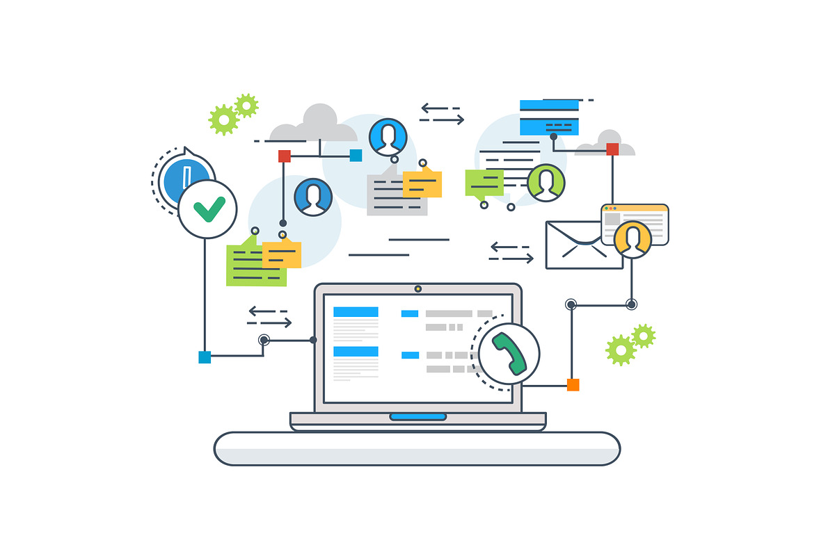Web Support. Vector illustration, a Technology Illustration by WB_shop
