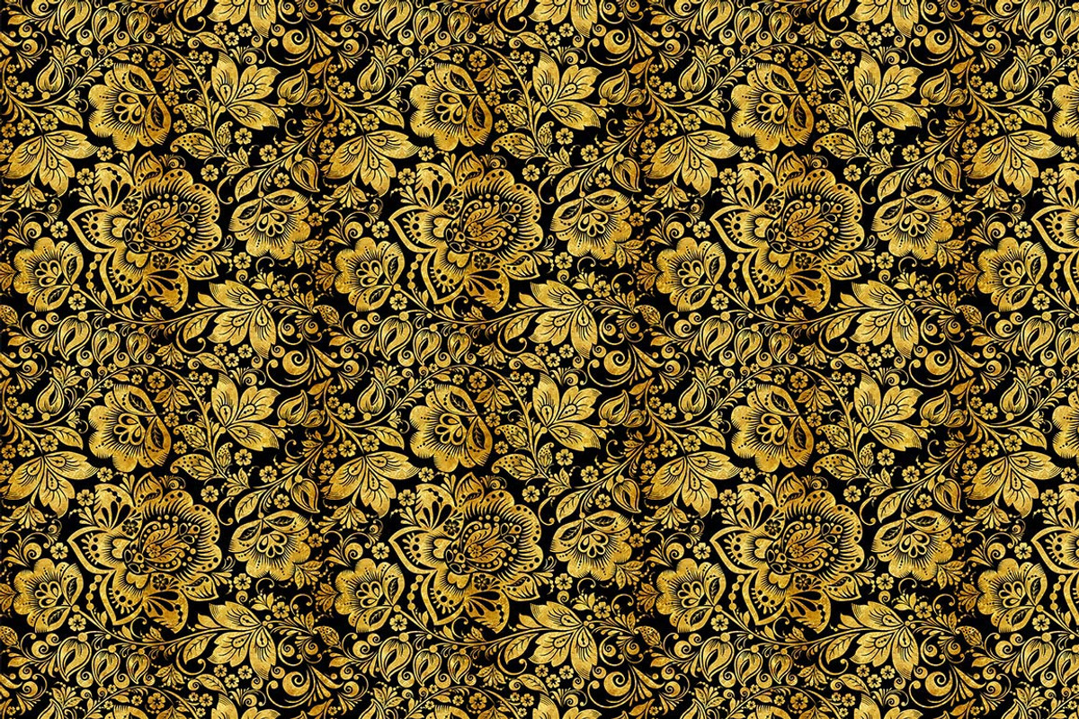 Floral gold seamless pattern, a Pattern Graphic by antuanetto (Photo 5 of 9)