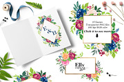 Watercolor flowers clip art, an Illustration by Elly Studio (Thumbnail 3 of 9)