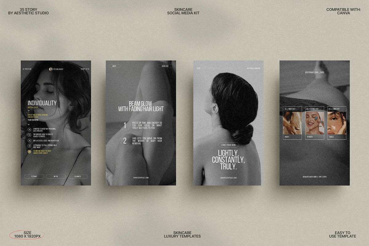 Calm Skincare Story Canva Design preview 7