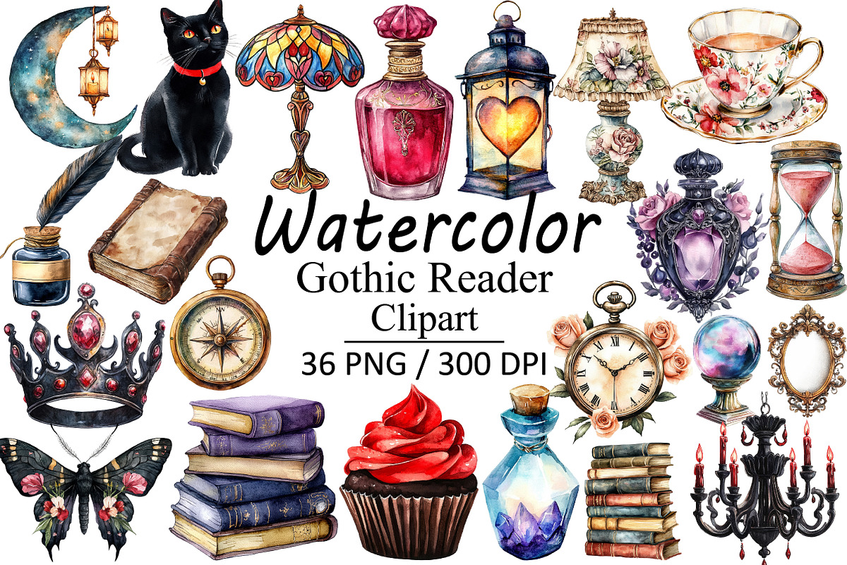 Gothic Reader Clipart, an Illustration by Design Market (Photo 1 of 3)
