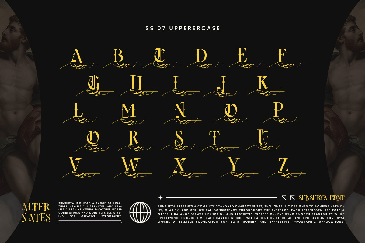 Sunsurya Blackletter Typeface, a Blackletter Font by alit design (Photo 14 of 19)