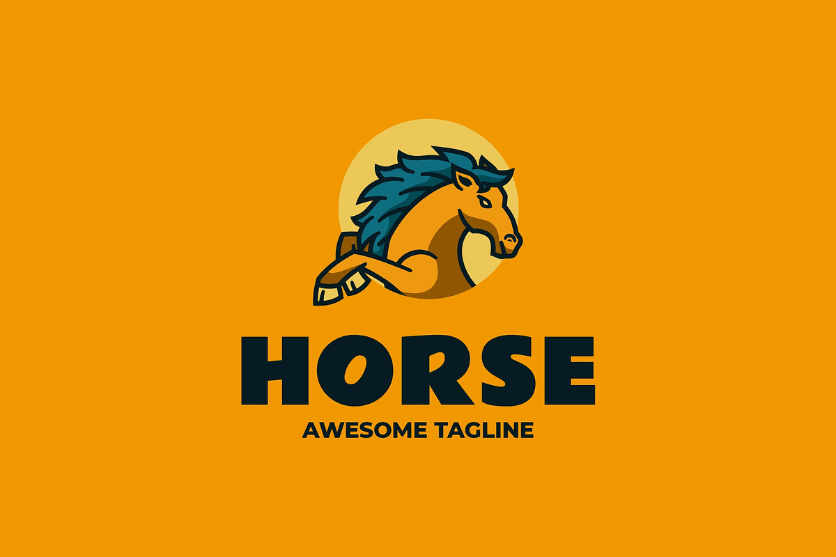 Horse Simple Mascot Logo, a Branding & Logo Template by Artnivora.Std