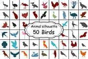 Art color silhouette 50 birds, an Icon by kozyrevaelena (Thumbnail 1 of 4)
