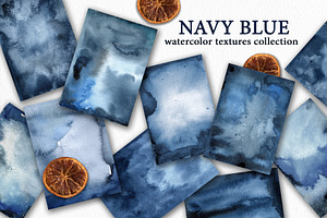 Navy Blue watercolor textures