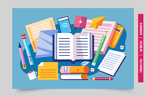 An illustration of colorful school s, an Illustration by Tanuart