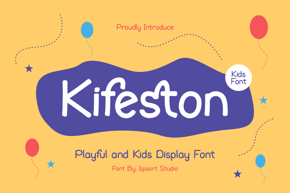 Kifeston - Kids Font, a Sans Serif Font by Iqsiart Studio (Photo 1 of 8)