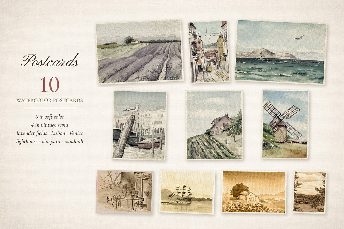 Vintage Postage Stamps & Envelopes, an Object Illustration by Where summer is (Photo 11 of 16)