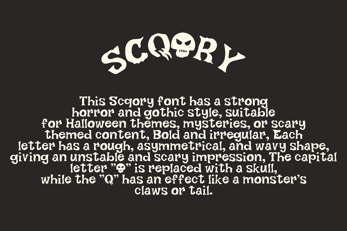 SCQORY - Halloween Horror Typeface, a Handwritten Font by Boril Std (Photo 4 of 10)