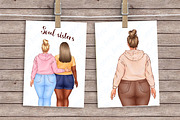Best Friends Clipart, Plus Size Girl, a Person Illustration by ArtedeCatrin (Thumbnail 10 of 10)