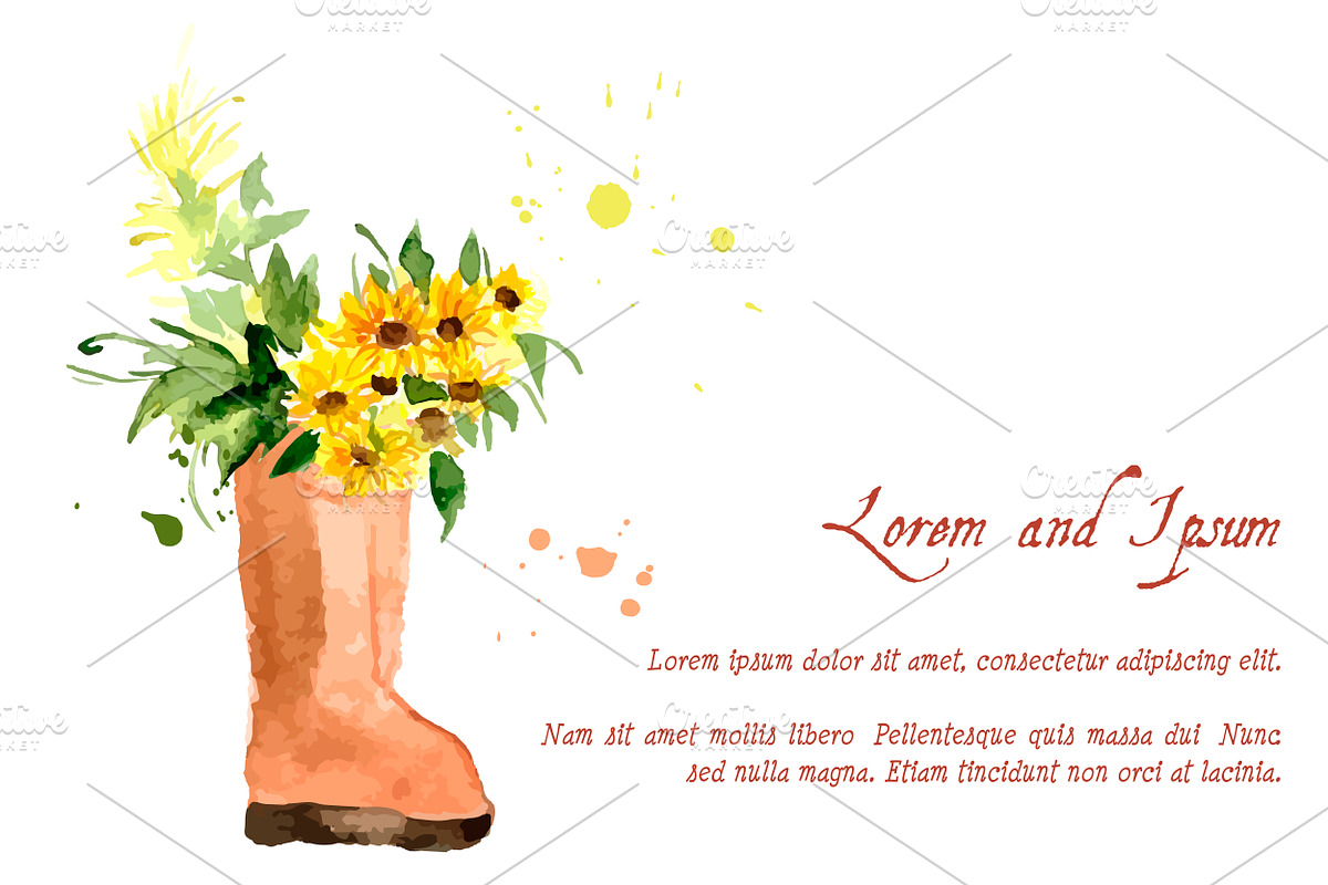 №2 Collection Watercolor Sunflowers, a Decorative Illustration by Rasveta (Photo 3 of 4)