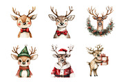 Quirky Christmas Reindeer Clipart, an Illustration by SinaCreation (Thumbnail 3 of 7)