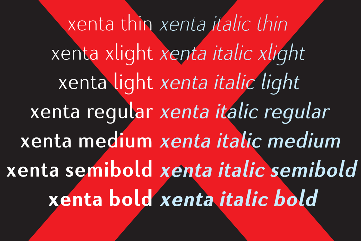 Xenta Sans fonts, a Sans Serif Font by Wiescher Design (Photo 5 of 8)