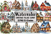 Christmas Village Clipart, an Illustration by Design Market (Thumbnail 1 of 3)