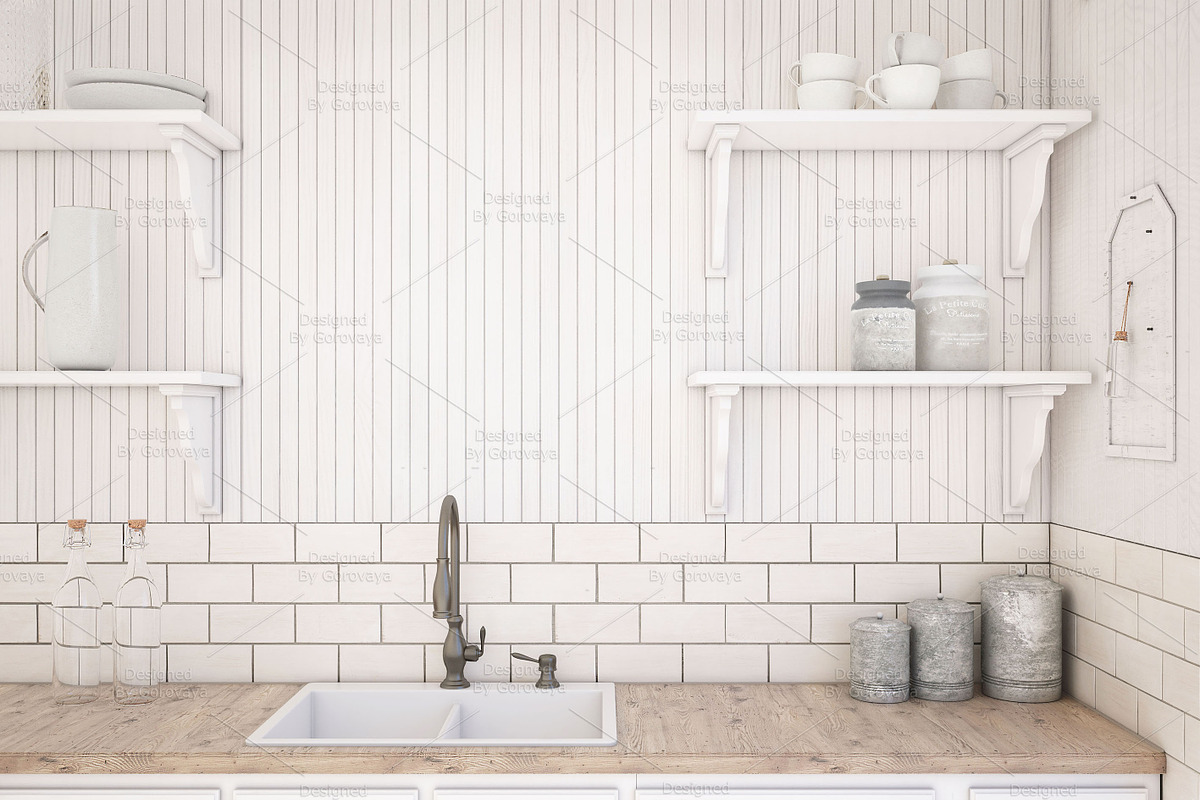 Interior Mockup, Country Kitchen, a Product Mockup by Designed By Gorovaya (Photo 4 of 5)