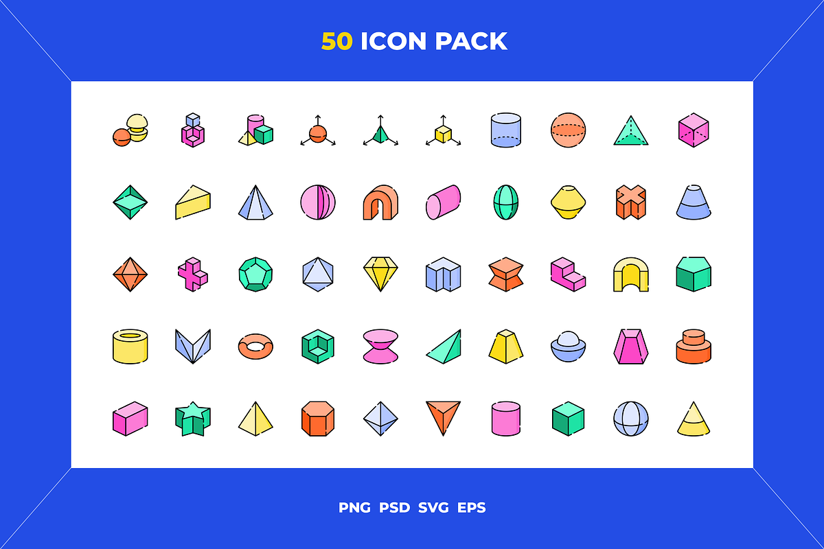 3d shapes icons, an Outline Icon by Wencory (Photo 1 of 2)