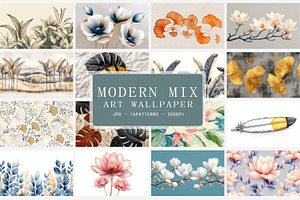 Modern Mixed Art Wallpaper