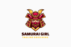 Samurai Girl Mascot Cartoon Logo, a Templates & Theme by Artnivora.Std