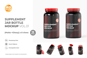 Supplement Jar Bottle Mockup Vol.01