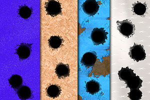 15 Bullet Holes Illustrator Brushes