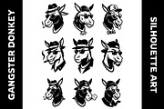 Gangster Donkey Funny Silhouettes, an Object Graphic by nandinigraphics (Thumbnail 1 of 3)