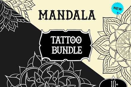 Procreate Mandala tattoo stamps, a Brush Add-On by ProcreateInk