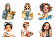 Watercolor Bad Housewife Clipart, an Illustration by Craft Nest (Thumbnail 4 of 6)
