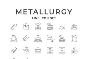 Set line icons of metallurgy, an Outline Icon by motorama