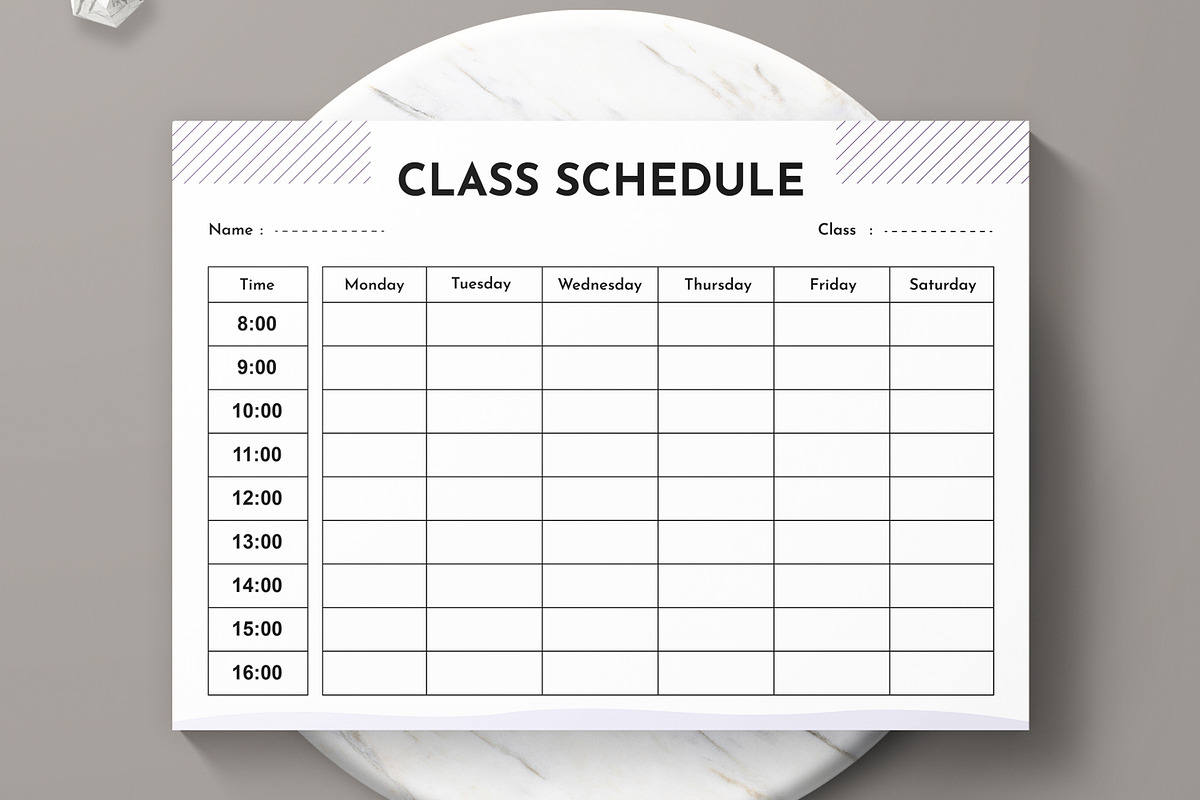 Class Schedule Template Layout, a Stationery Template by MightyDesign (Photo 3 of 6)