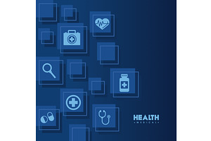 health background with icons, a Healthcare Illustration by studiogstock