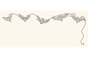 Halloween corner border with flying