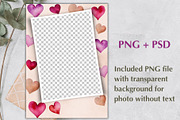 Watercolor Valentine Photo Card PSD, a Card Template by PSD templates and Photos (Thumbnail 3 of 4)