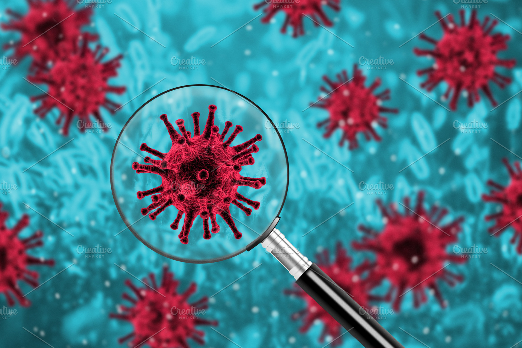 Closeup of epidemic virus bacterium, a Health & Medical Photo by BOOCYS