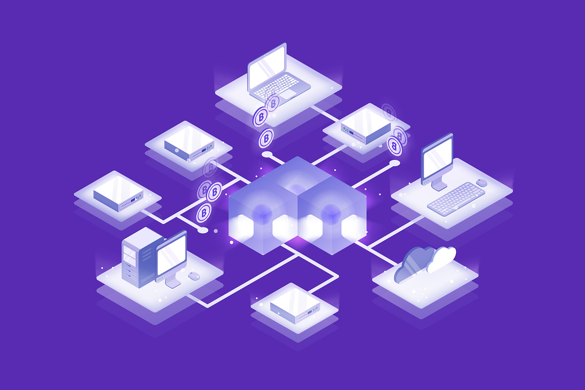 Blockchain concept banner, a Technology Illustration by Good Studio (Photo 2 of 3)