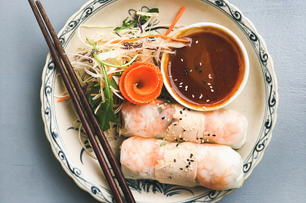 Asian style dinner. Flat-lay of, a Food & Drink Photo by Foxys