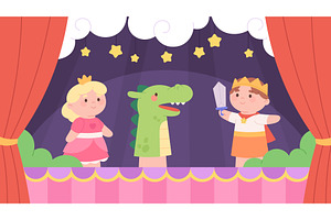 Finger dolls theater. Soft puppets, an Illustration by LadadikArt