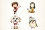 Whimsical Christmas Clipart, an Illustration by DreamCafeArt (Thumbnail 2 of 4)