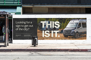 Urban Sidewalk Billboard Mockup PSD