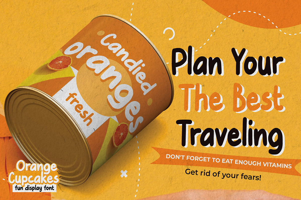 Orange Cupcakes – Fun Display Font, a Handwritten Font by Almarkhatype (Photo 5 of 8)