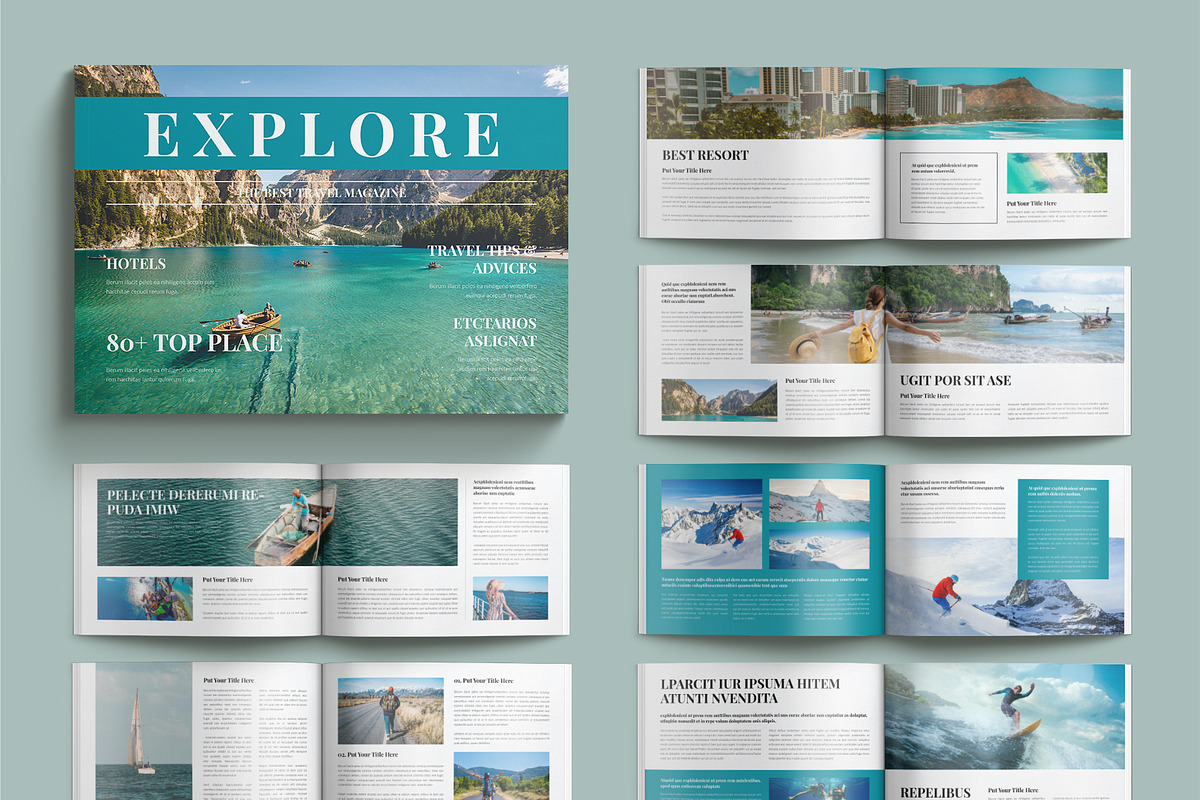 Travel Magazine Template Landscape, a Magazine Template by Cleffon_Graphic_Studio (Photo 1 of 11)