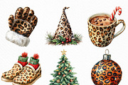 Leopard Print Christmas ClipArt's, an Illustration by Craft Nest (Thumbnail 5 of 6)