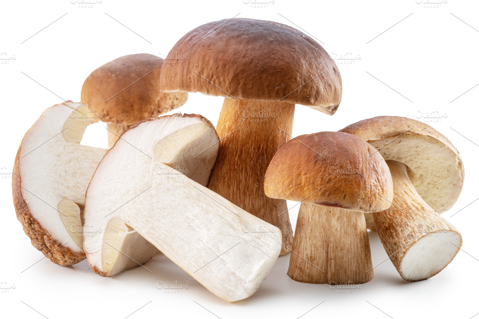 Group of porcini or boletus mushroom, a Food & Drink Photo by Volff